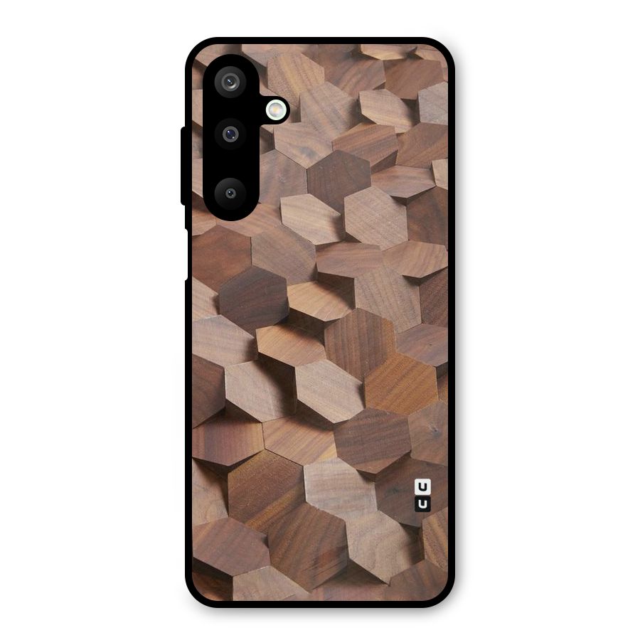 Uplifted Wood Hexagons Metal Back Case for Galaxy M16
