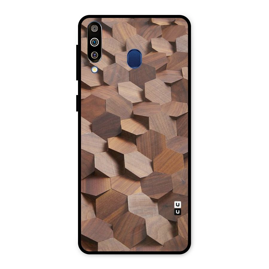 Uplifted Wood Hexagons Metal Back Case for Galaxy M30