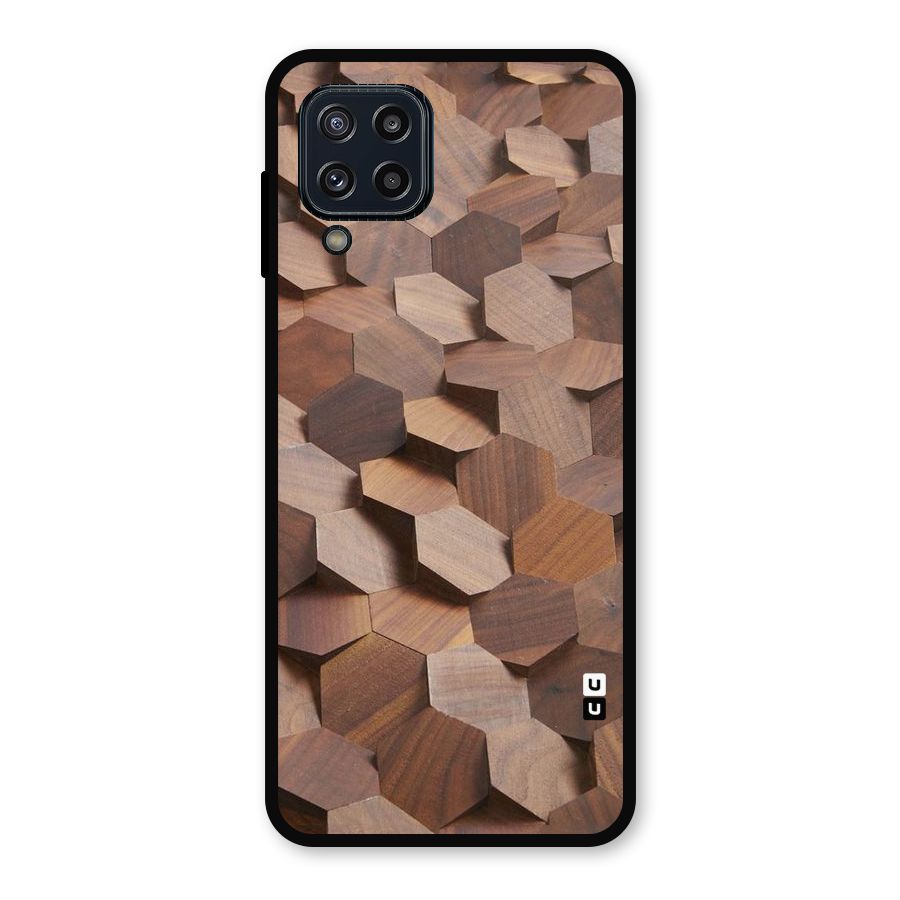 Uplifted Wood Hexagons Metal Back Case for Galaxy M32