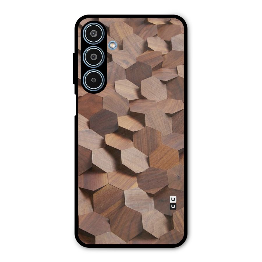 Uplifted Wood Hexagons Metal Back Case for Galaxy M35