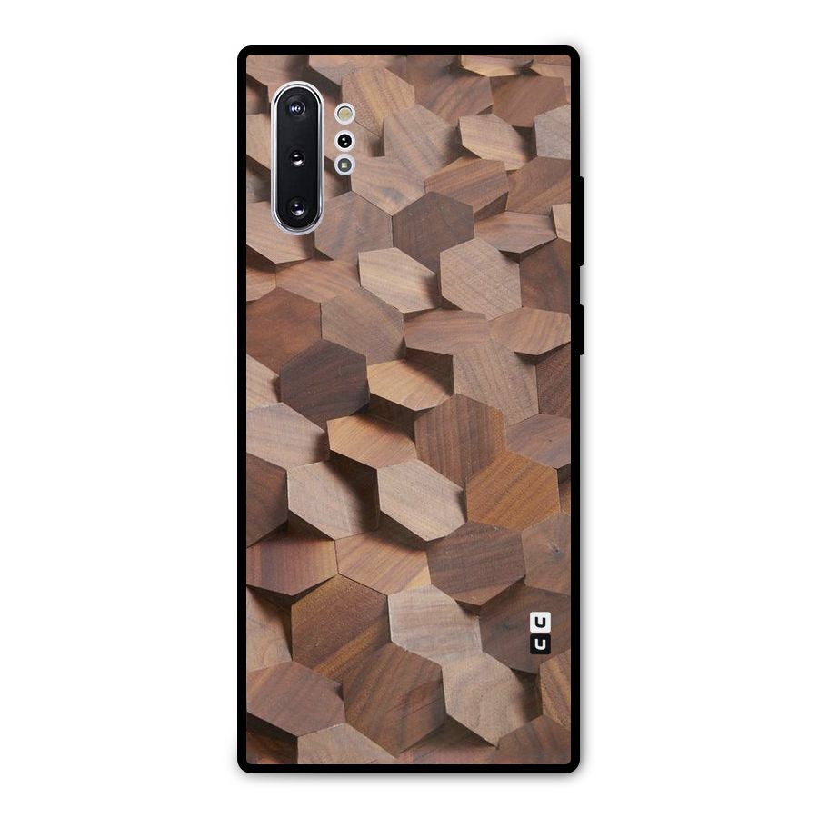 Uplifted Wood Hexagons Metal Back Case for Galaxy Note 10 Plus