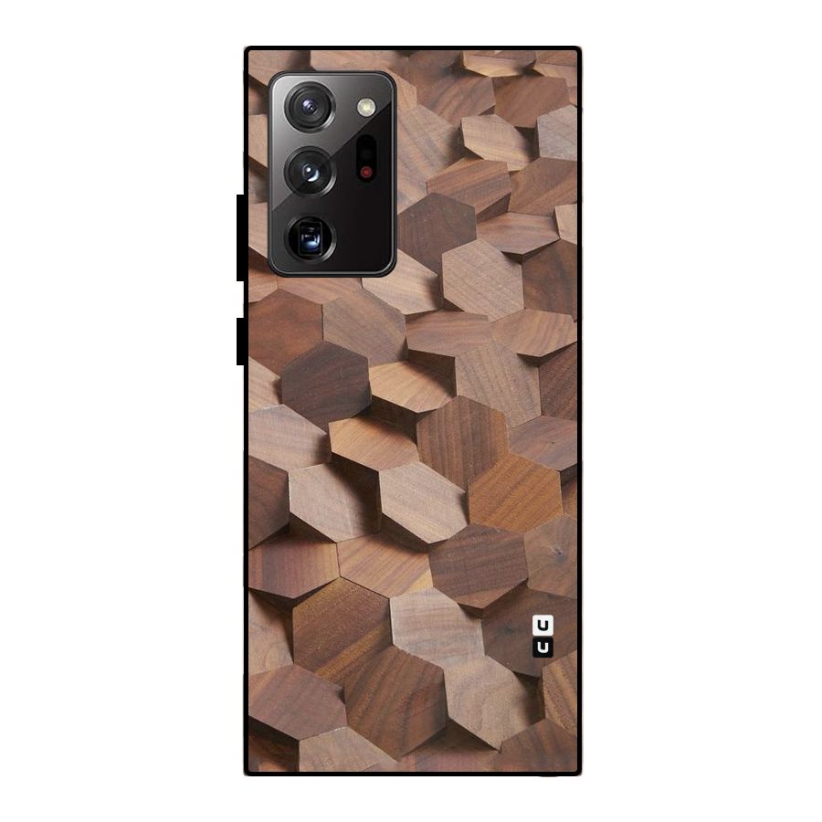 Uplifted Wood Hexagons Metal Back Case for Galaxy Note 20 Ultra