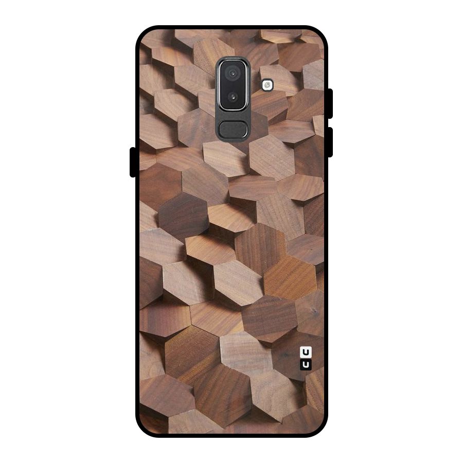 Uplifted Wood Hexagons Metal Back Case for Galaxy On8 (2018)