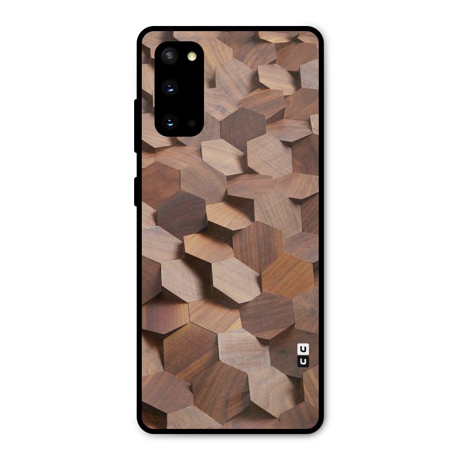 Uplifted Wood Hexagons Metal Back Case for Galaxy S20