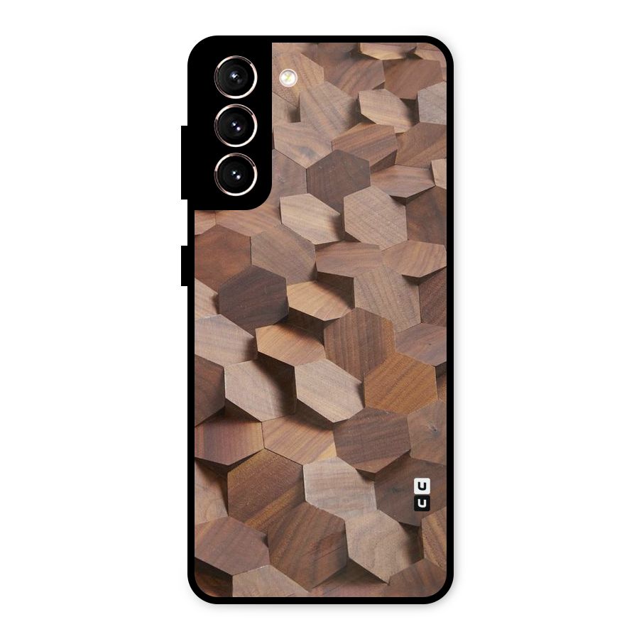Uplifted Wood Hexagons Metal Back Case for Galaxy S21 5G