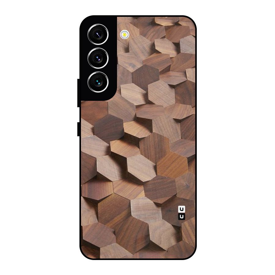 Uplifted Wood Hexagons Metal Back Case for Galaxy S22 5G