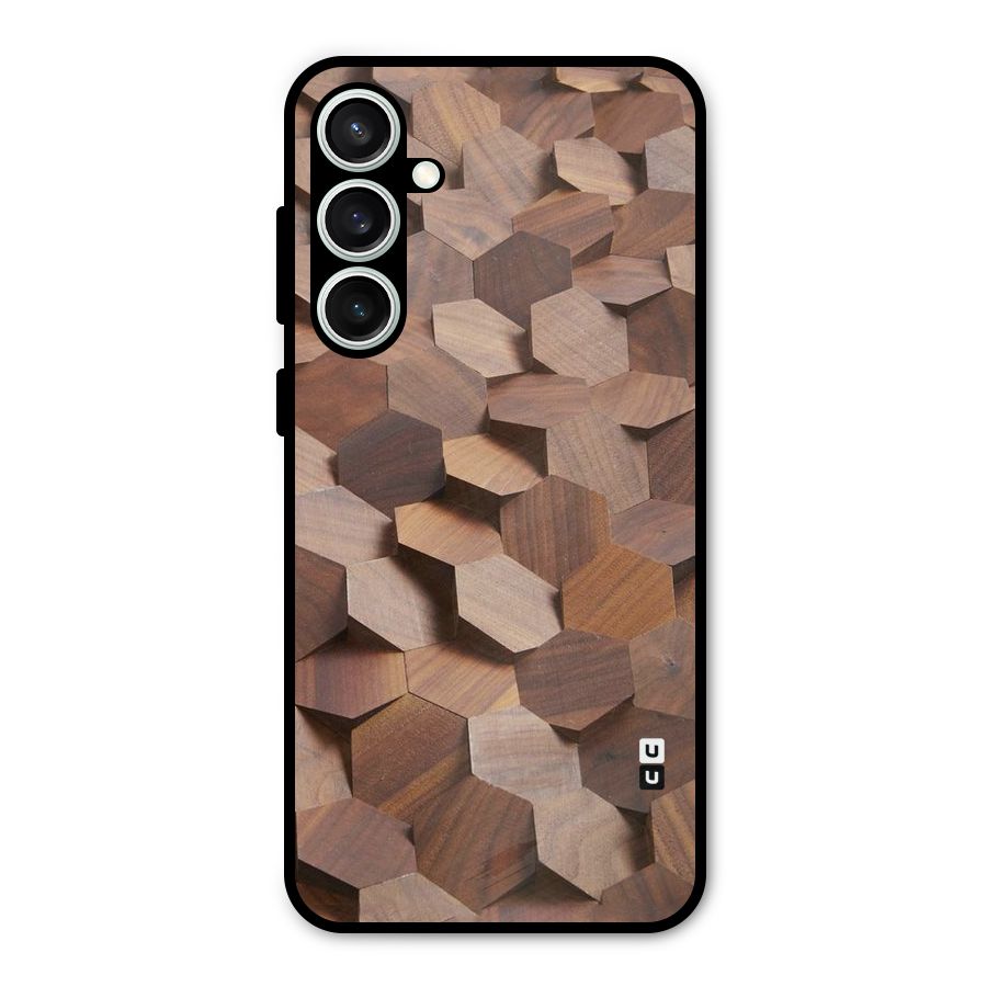Uplifted Wood Hexagons Metal Back Case for Galaxy S23 FE