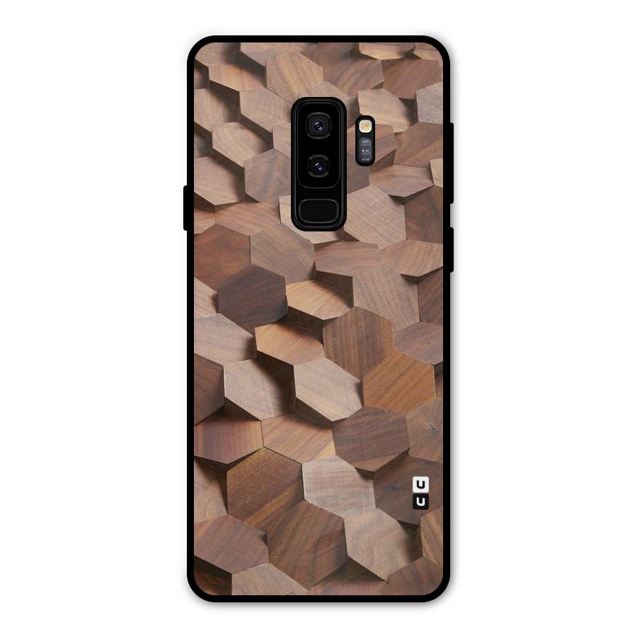 Uplifted Wood Hexagons Metal Back Case for Galaxy S9 Plus