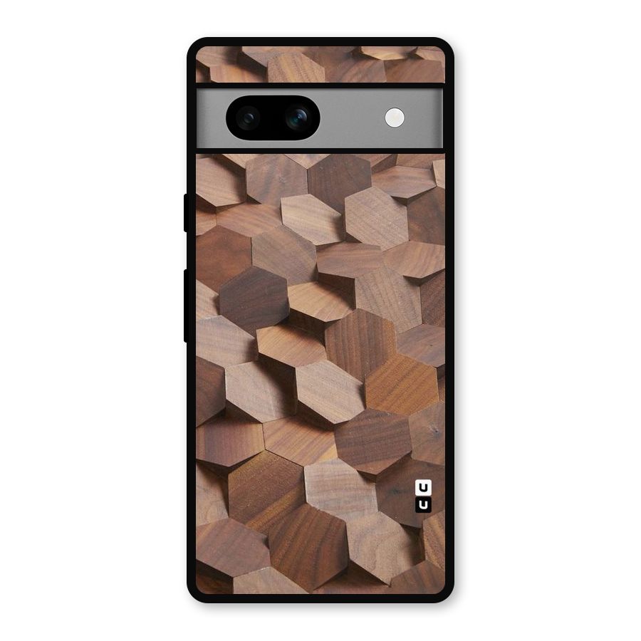 Uplifted Wood Hexagons Metal Back Case for Google Pixel 7a