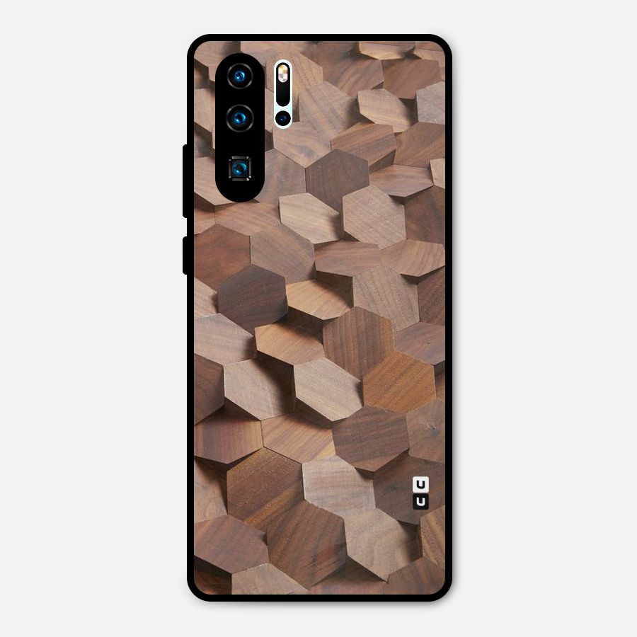 Uplifted Wood Hexagons Metal Back Case for Huawei P30 Pro