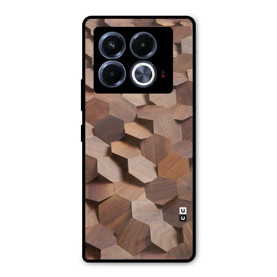 Uplifted Wood Hexagons Metal Back Case for Infinix Note 40 5G