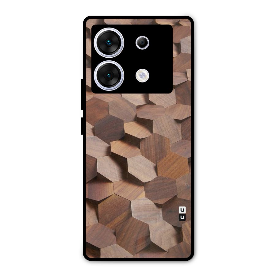 Uplifted Wood Hexagons Metal Back Case for Infinix Zero 30 5G