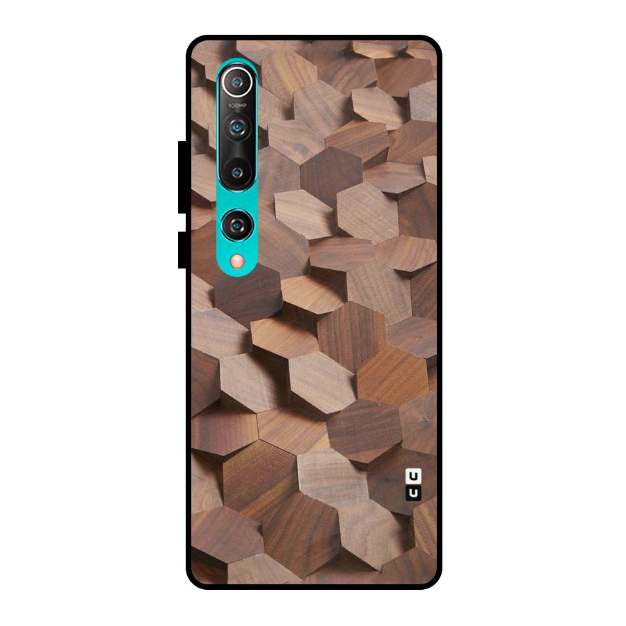 Uplifted Wood Hexagons Metal Back Case for Mi 10