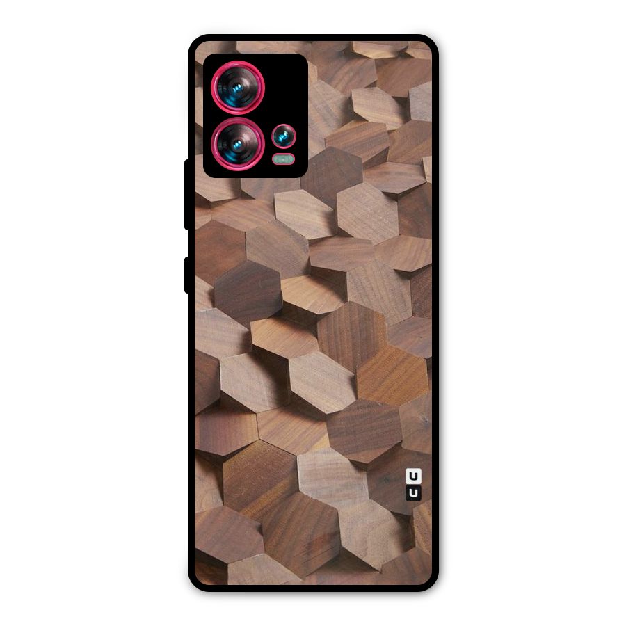 Uplifted Wood Hexagons Metal Back Case for Motorola Edge 30 Fusion