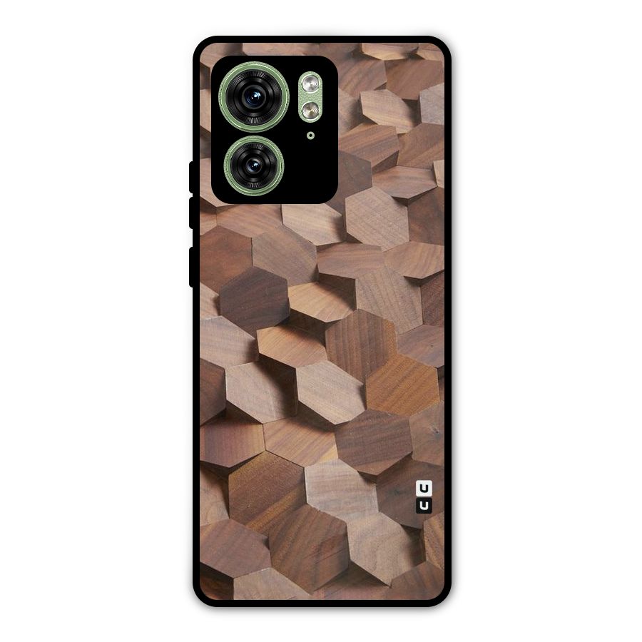 Uplifted Wood Hexagons Metal Back Case for Motorola Edge 40 5G