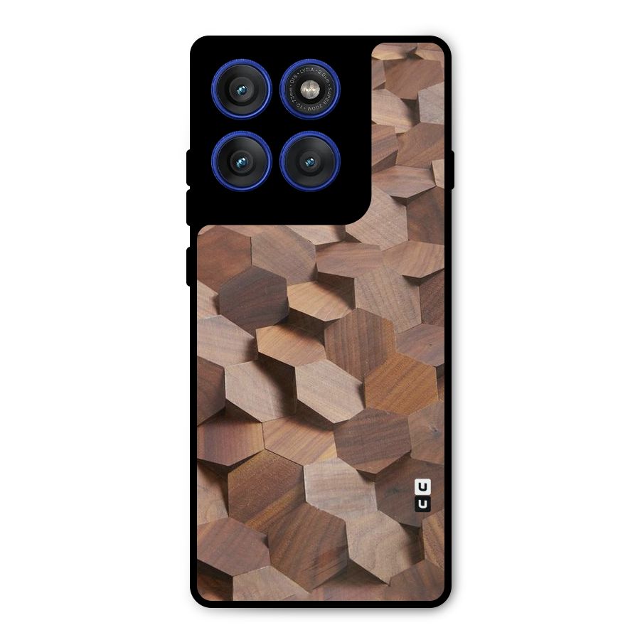 Uplifted Wood Hexagons Metal Back Case for Motorola Edge 60 Pro