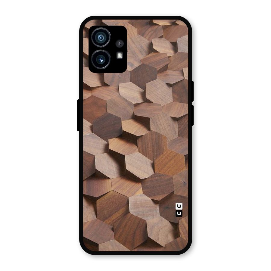 Uplifted Wood Hexagons Metal Back Case for Nothing Phone 1