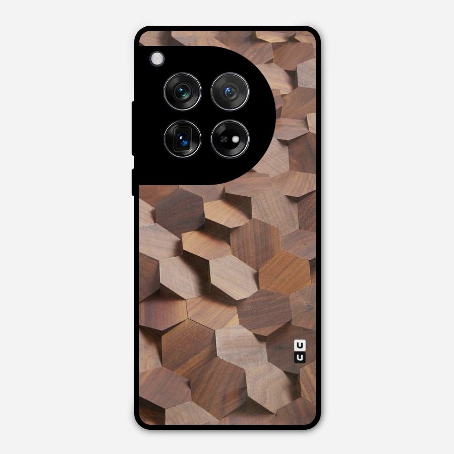 Uplifted Wood Hexagons Metal Back Case for OnePlus 12