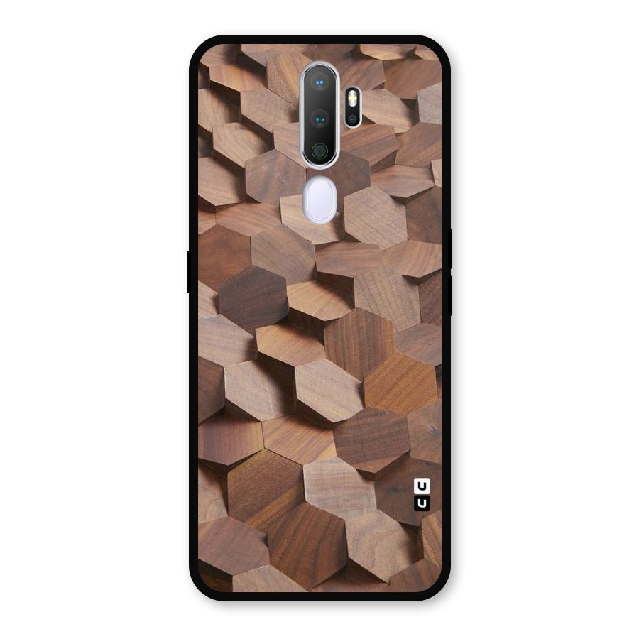 Uplifted Wood Hexagons Metal Back Case for Oppo A9 (2020)