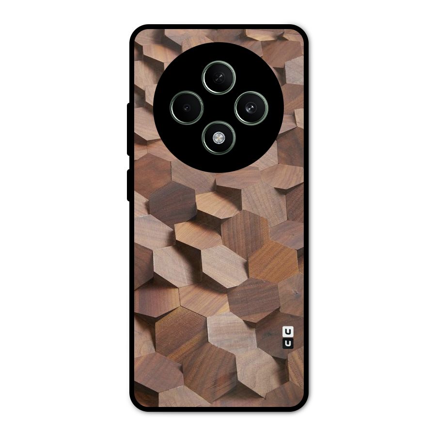 Uplifted Wood Hexagons Metal Back Case for Oppo F27
