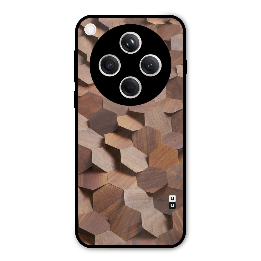 Uplifted Wood Hexagons Metal Back Case for Oppo Find X8