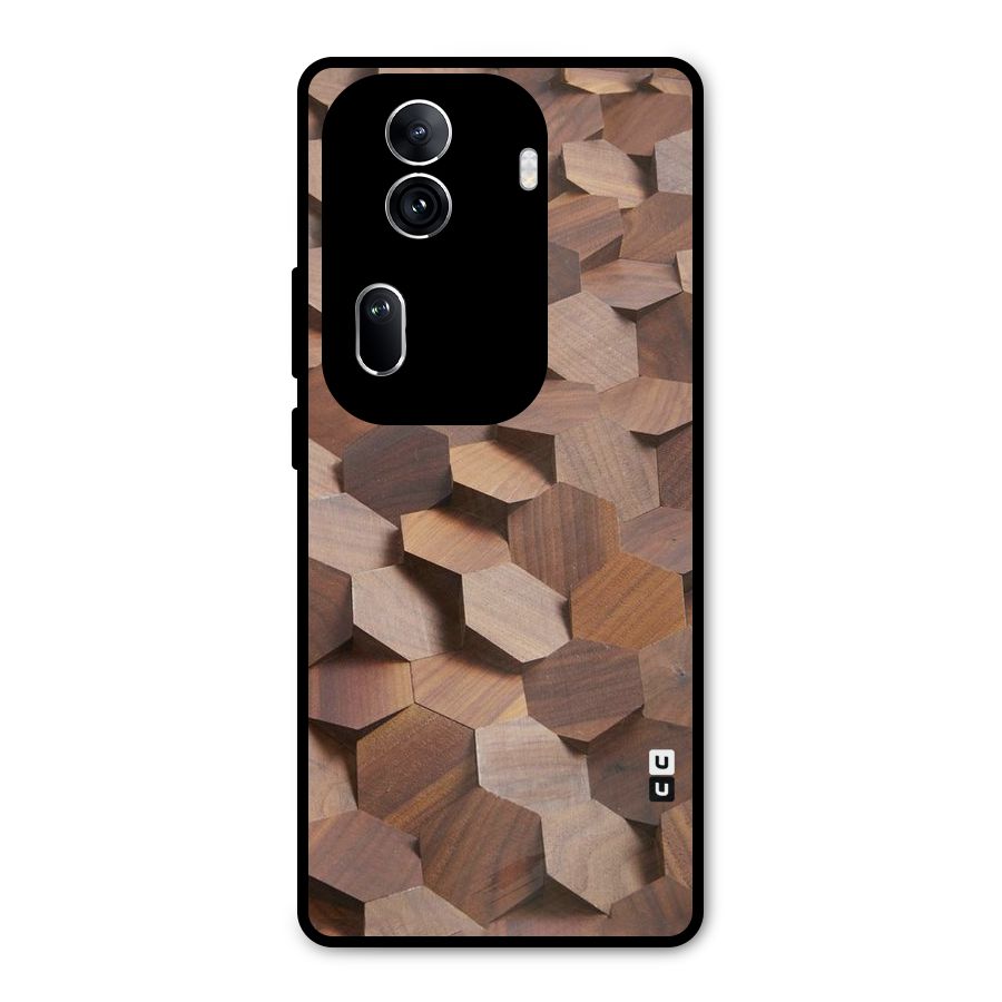 Uplifted Wood Hexagons Metal Back Case for Oppo Reno11 Pro 5G