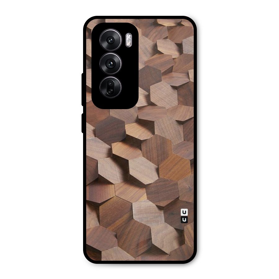 Uplifted Wood Hexagons Metal Back Case for Oppo Reno12