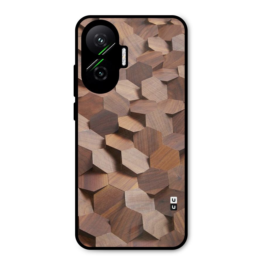 Uplifted Wood Hexagons Metal Back Case for Poco F7