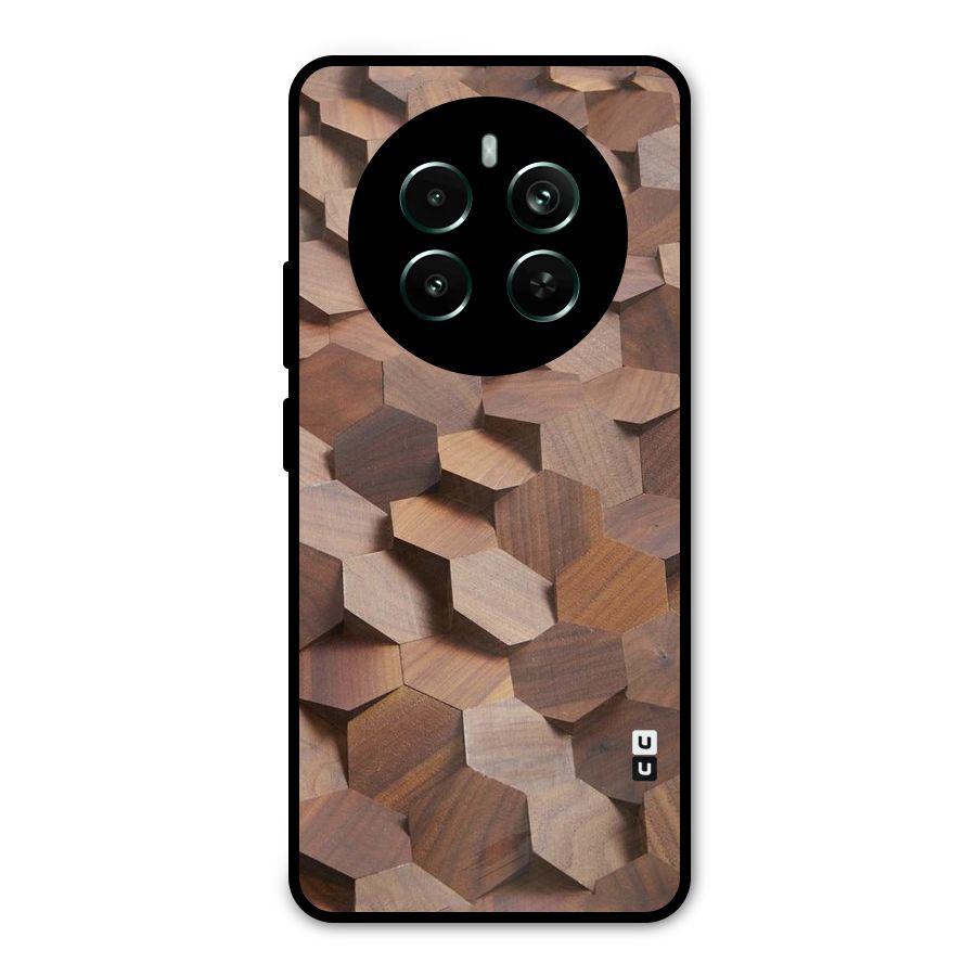 Uplifted Wood Hexagons Metal Back Case for Realme 12 Pro Plus