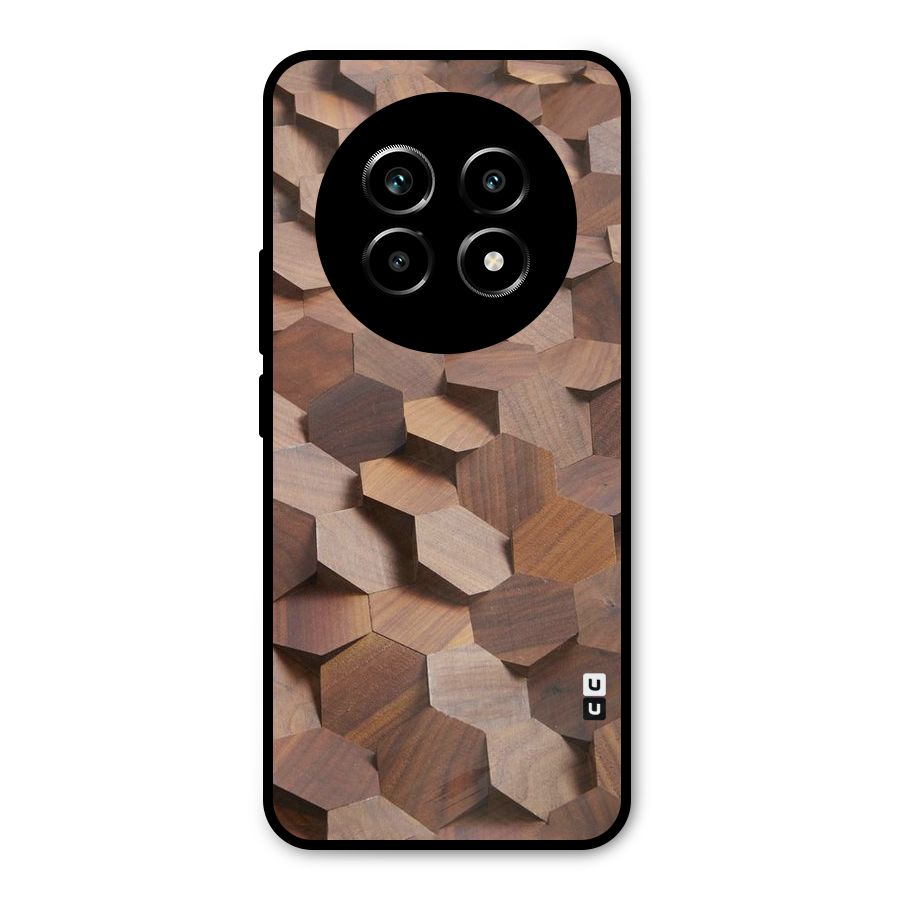 Uplifted Wood Hexagons Metal Back Case for Realme 13 Pro