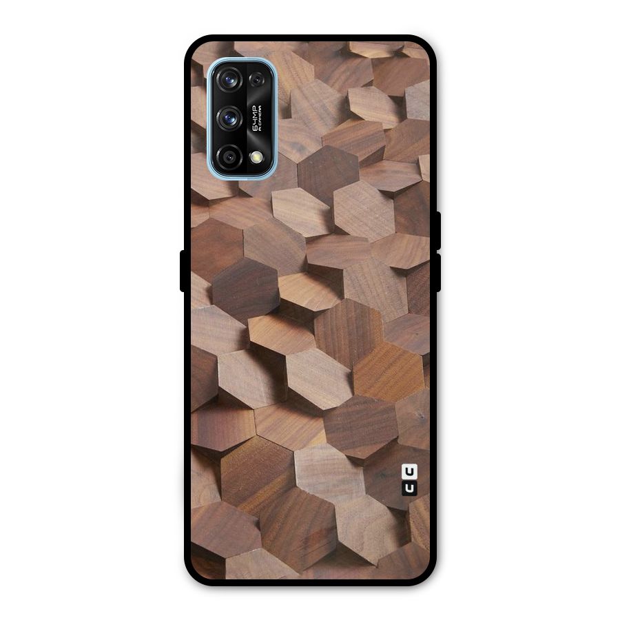 Uplifted Wood Hexagons Metal Back Case for Realme 7 Pro