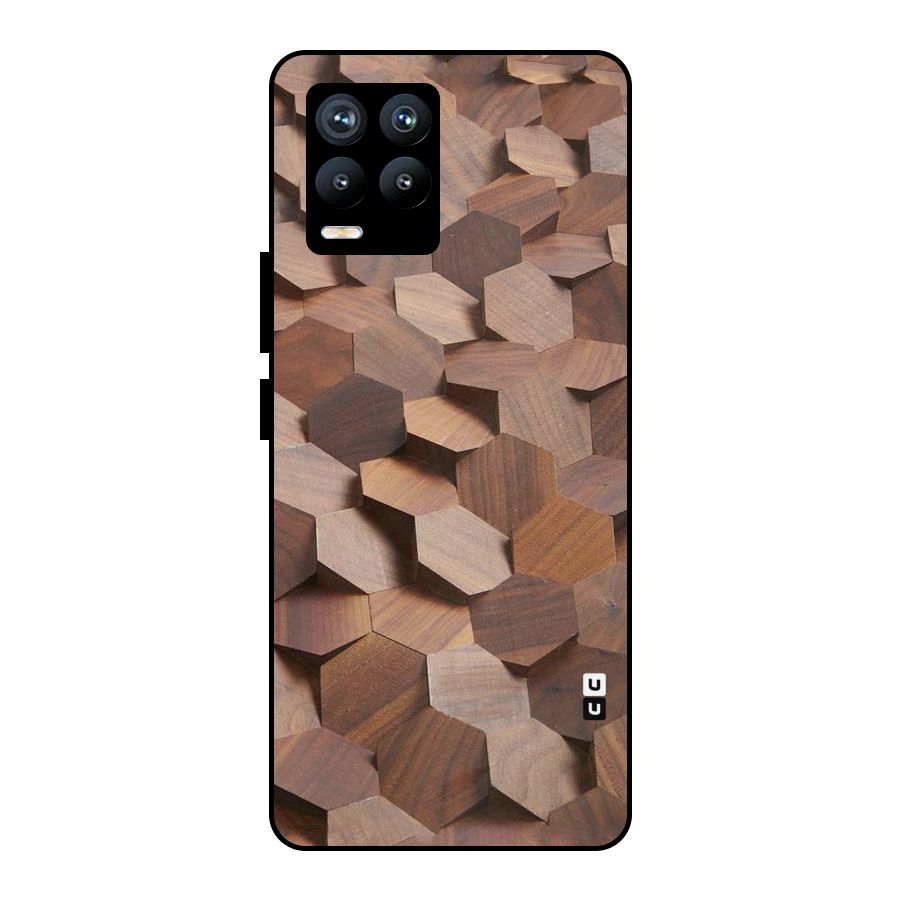 Uplifted Wood Hexagons Metal Back Case for Realme 8 Pro