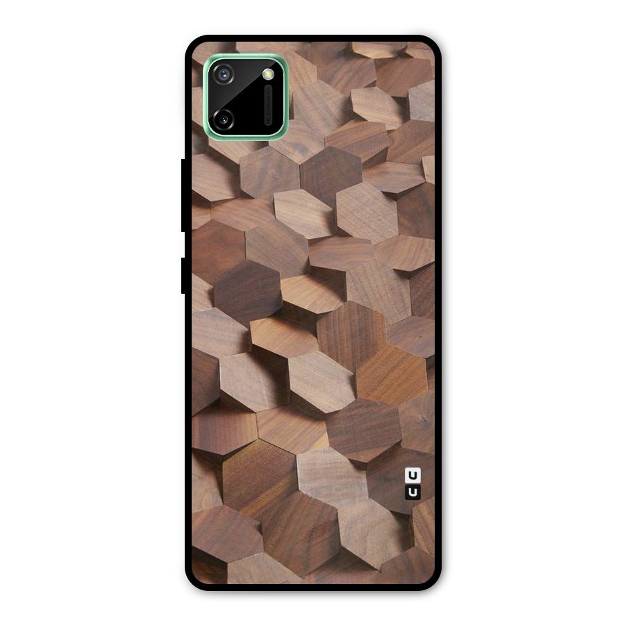Uplifted Wood Hexagons Metal Back Case for Realme C11