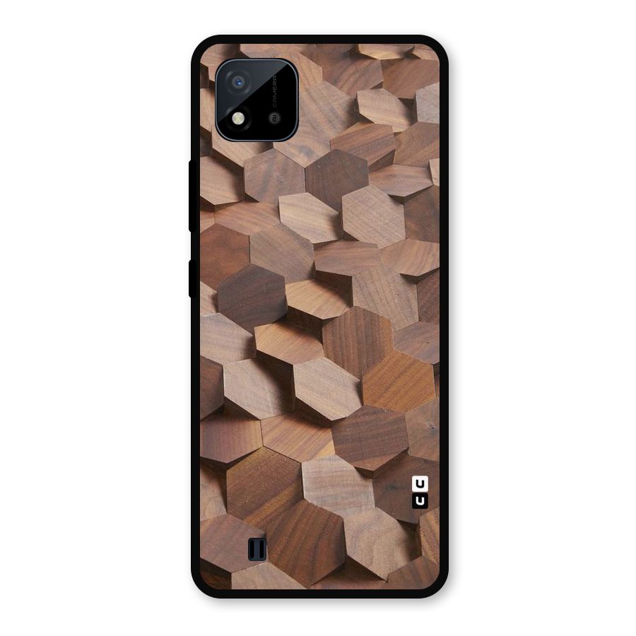 Uplifted Wood Hexagons Metal Back Case for Realme C11 2021