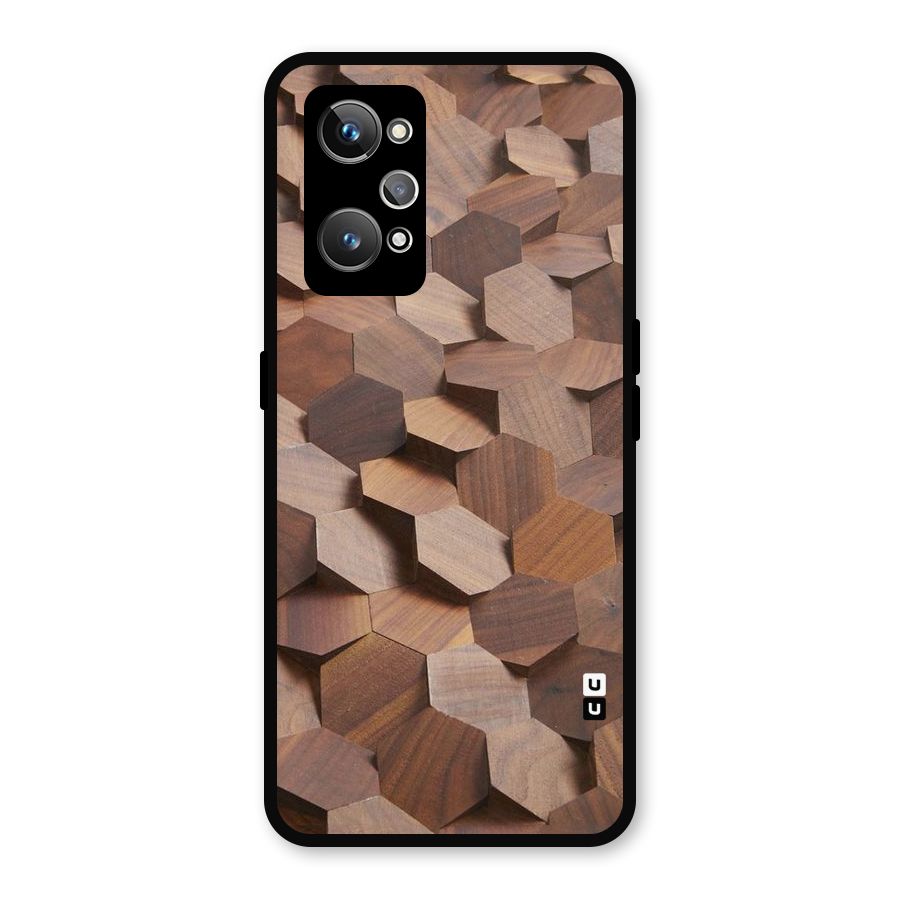 Uplifted Wood Hexagons Metal Back Case for Realme GT Neo 3T