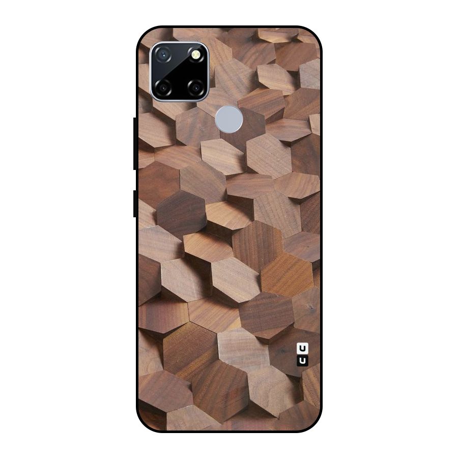 Uplifted Wood Hexagons Metal Back Case for Realme Narzo 20