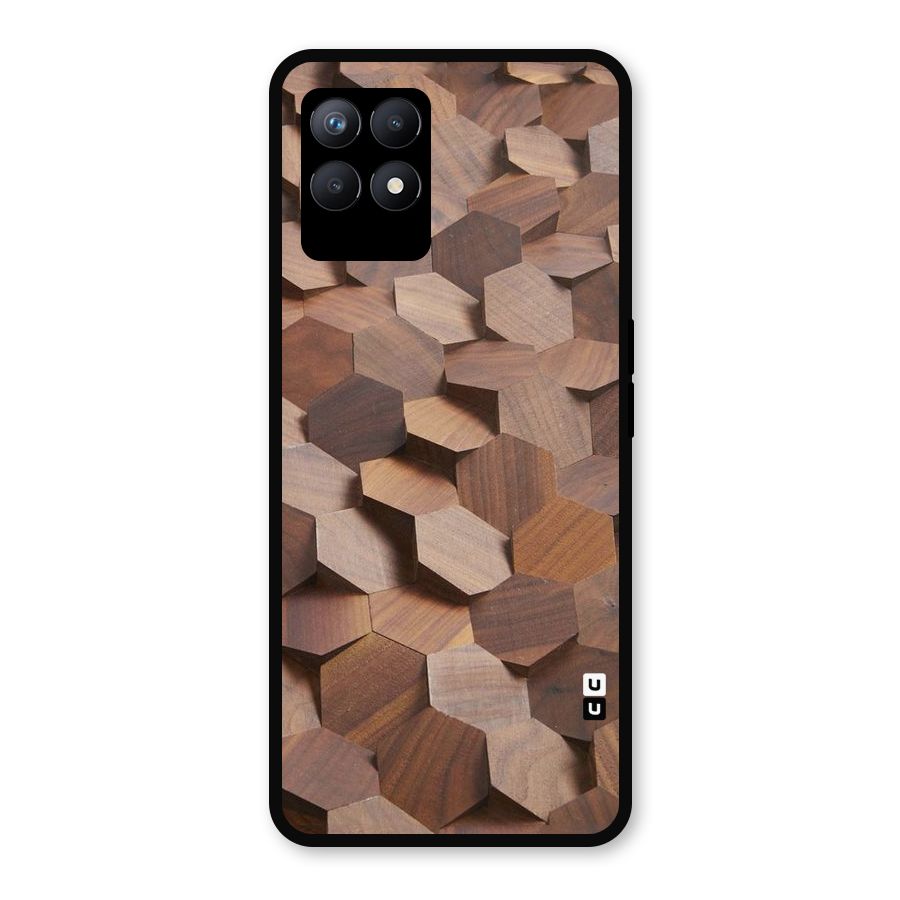 Uplifted Wood Hexagons Metal Back Case for Realme Narzo 50