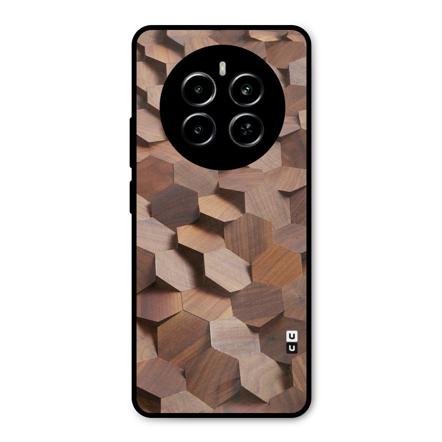 Uplifted Wood Hexagons Metal Back Case for Realme P1