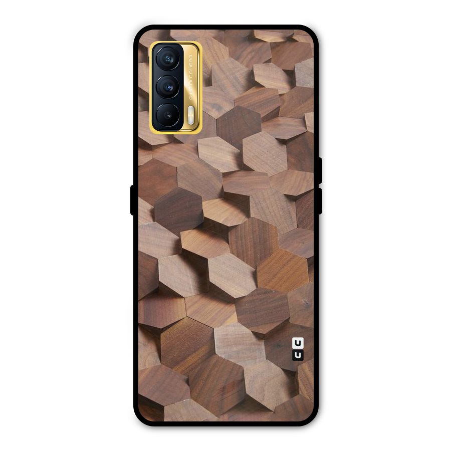 Uplifted Wood Hexagons Metal Back Case for Realme X7