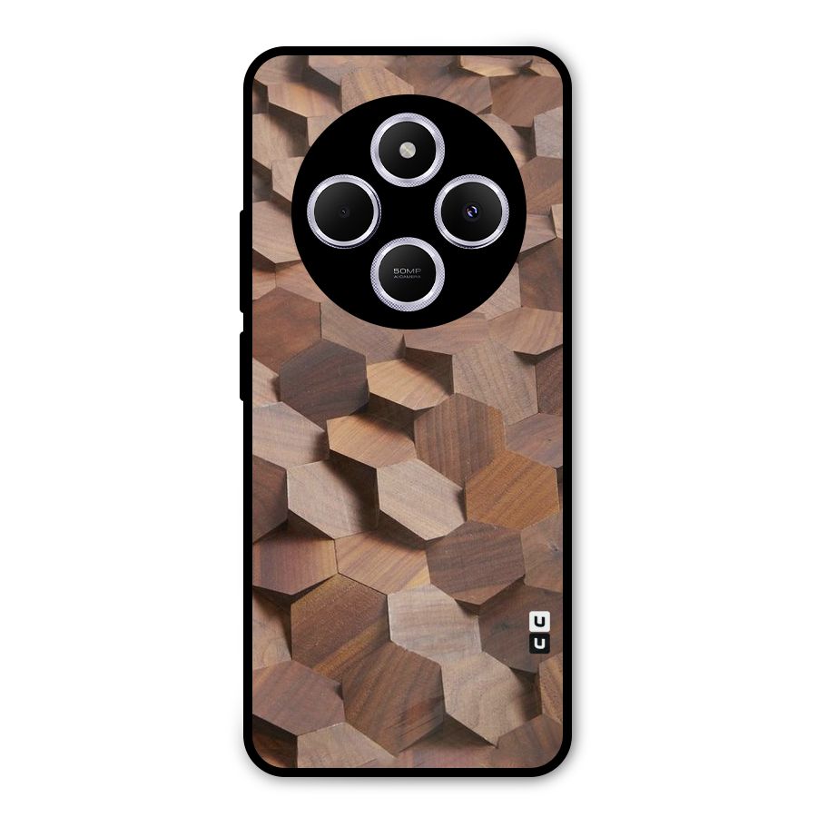 Uplifted Wood Hexagons Metal Back Case for Redmi 14C