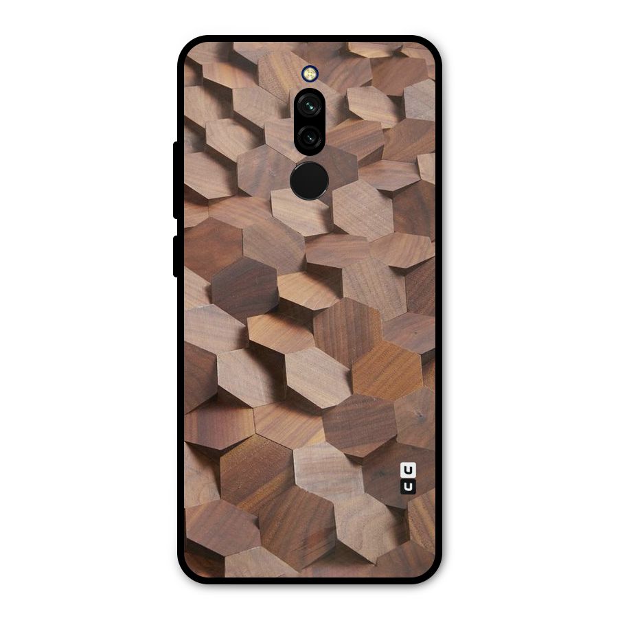 Uplifted Wood Hexagons Metal Back Case for Redmi 8