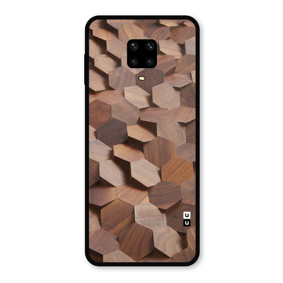 Uplifted Wood Hexagons Metal Back Case for Redmi Note 10 Lite