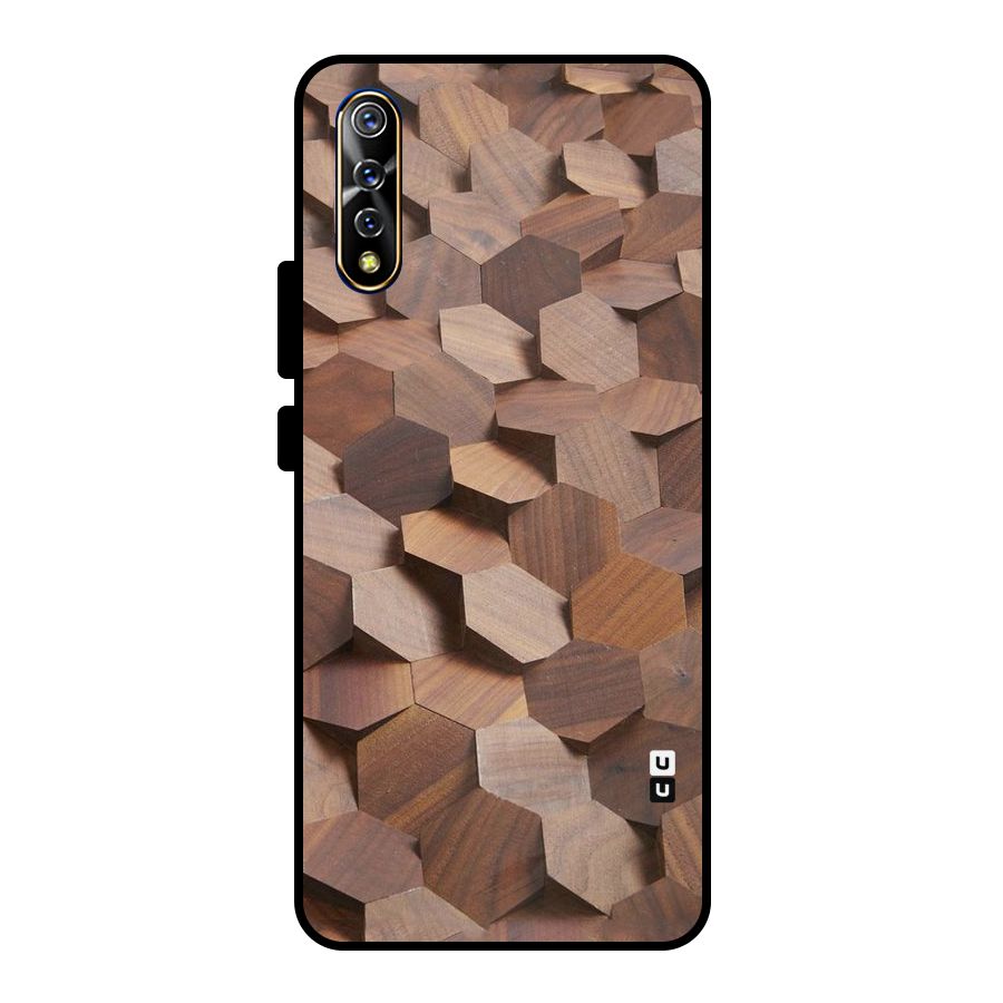Uplifted Wood Hexagons Metal Back Case for Vivo S1