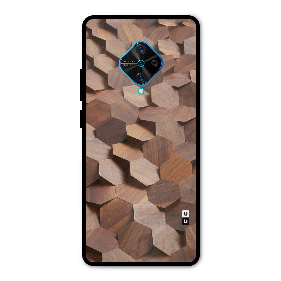 Uplifted Wood Hexagons Metal Back Case for Vivo S1 Pro