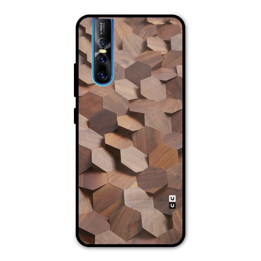 Uplifted Wood Hexagons Metal Back Case for Vivo V15 Pro