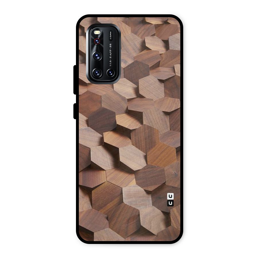 Uplifted Wood Hexagons Metal Back Case for Vivo V19