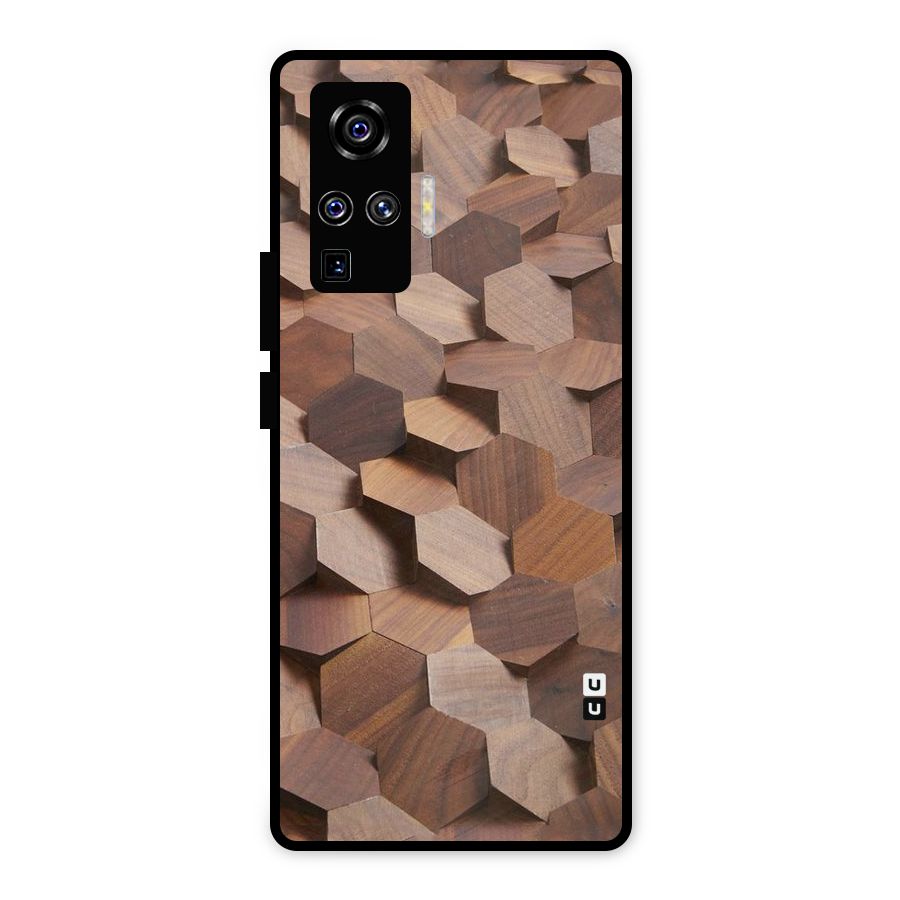 Uplifted Wood Hexagons Metal Back Case for Vivo X50 Pro