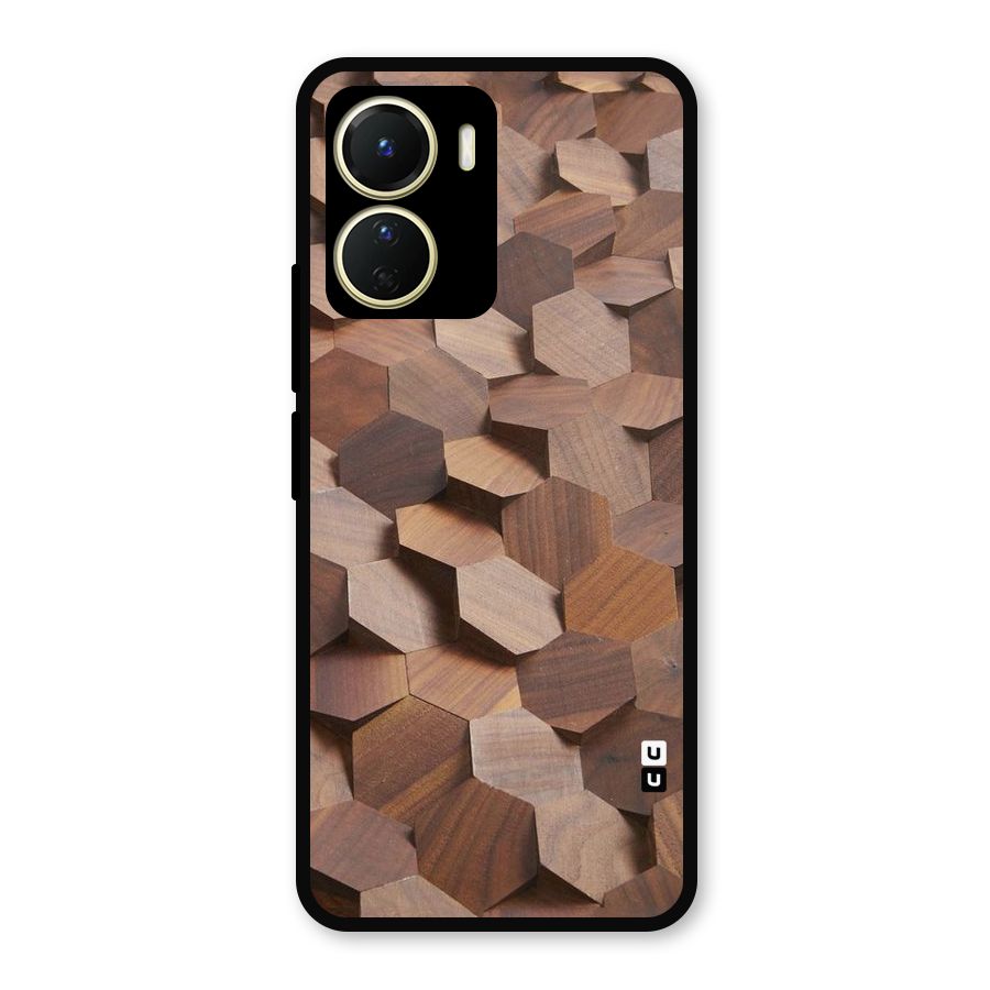 Uplifted Wood Hexagons Metal Back Case for Vivo Y16