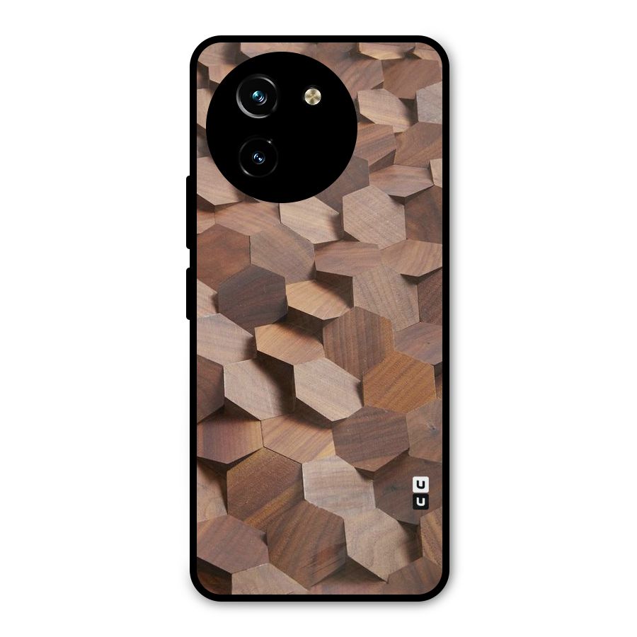 Uplifted Wood Hexagons Metal Back Case for Vivo Y200i