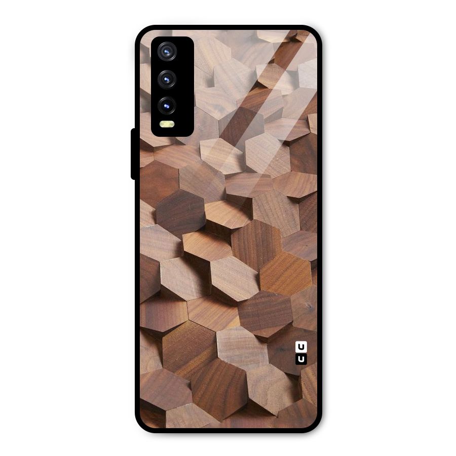 Uplifted Wood Hexagons Metal Back Case for Vivo Y20i